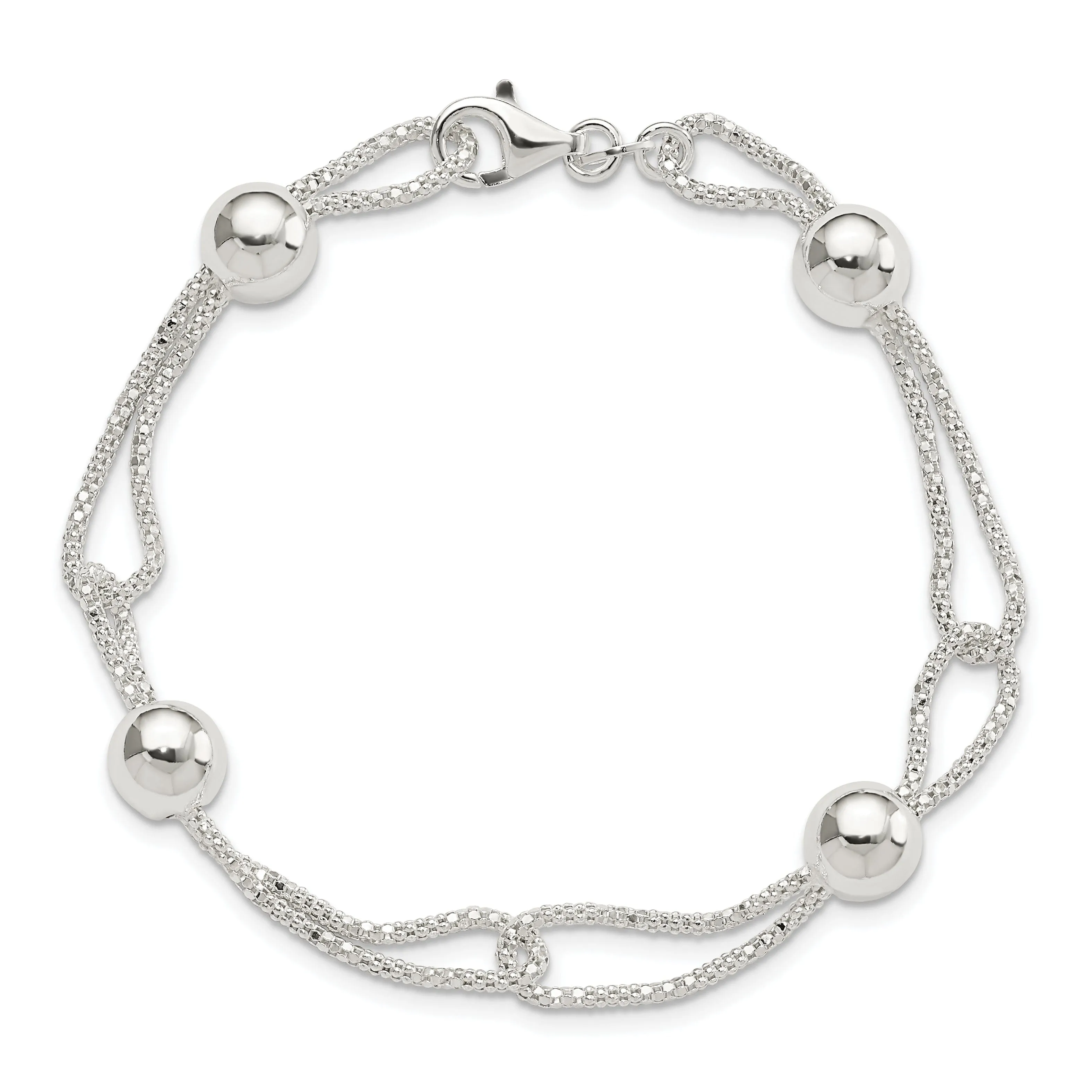 Sterling Silver Fancy Mesh Bracelet