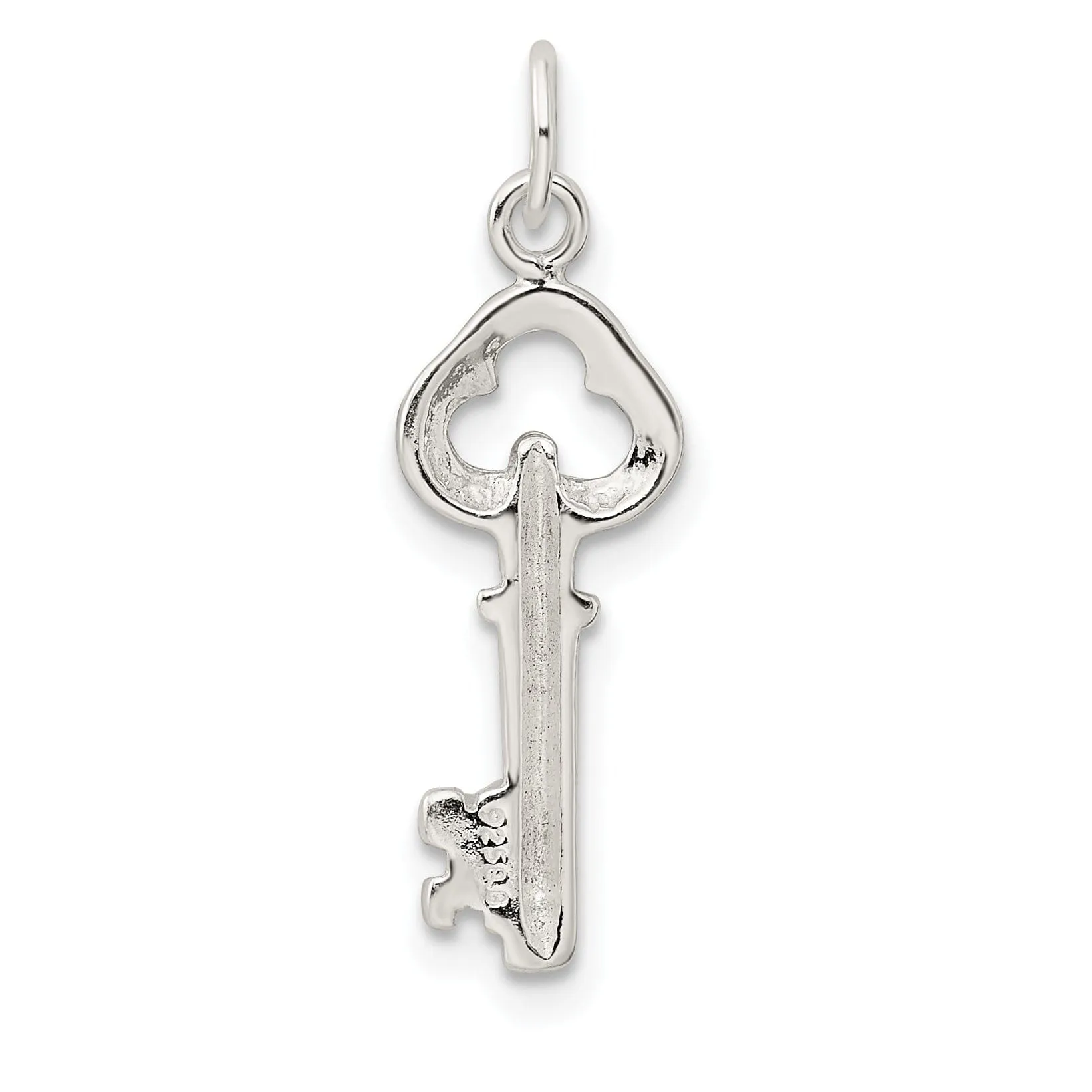 Sterling Silver Open Back Key Charm Pendant