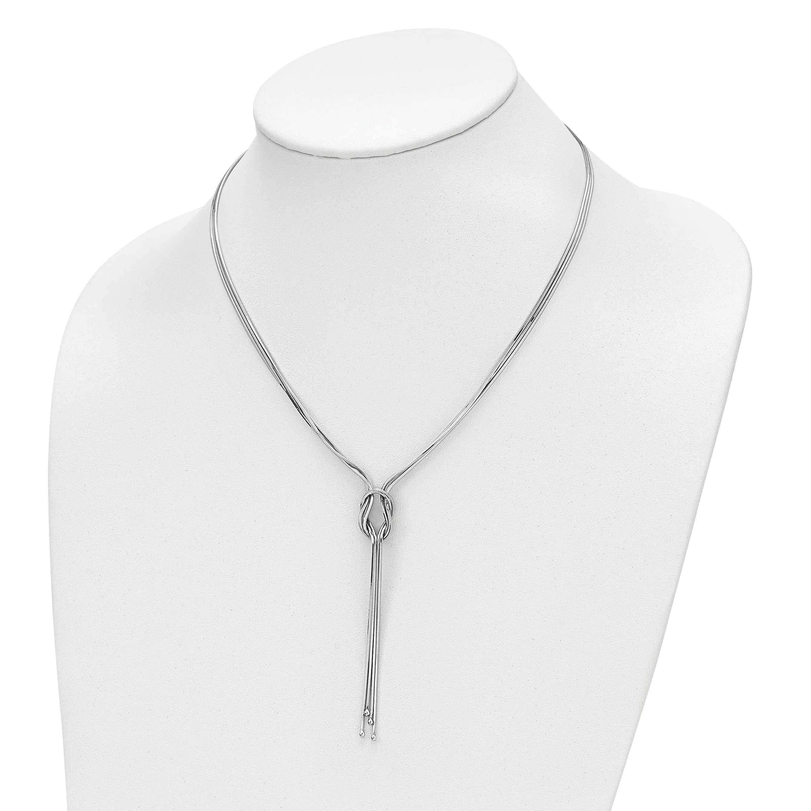 Sterling Silver Polished Fancy Knot Necklace