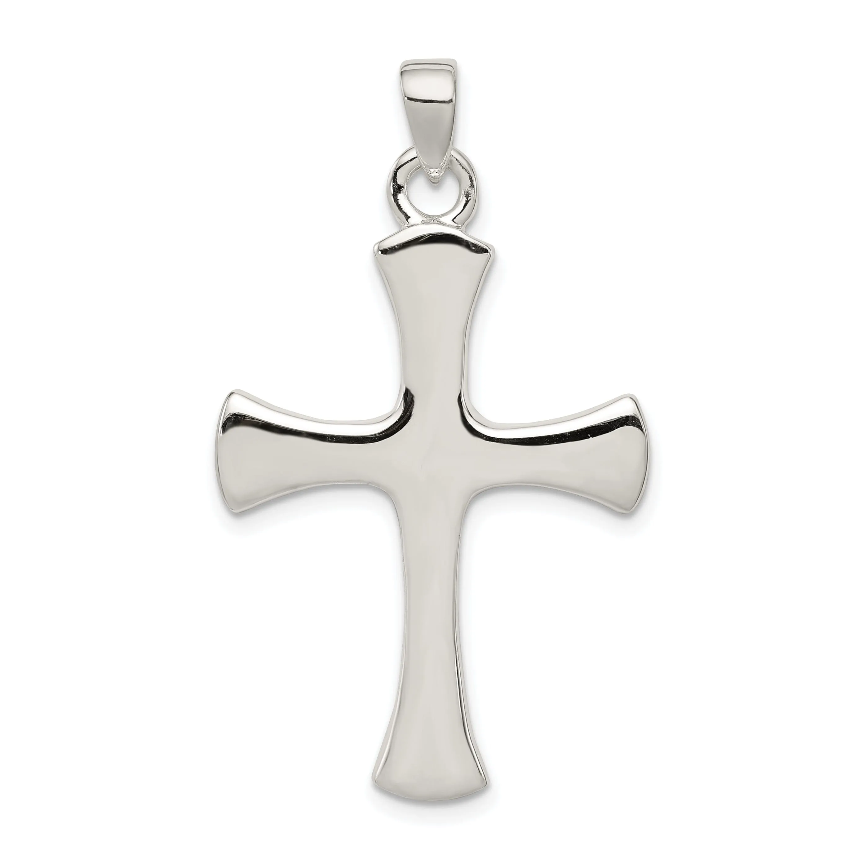 Sterling Silver Polished Finish Cross Pendant