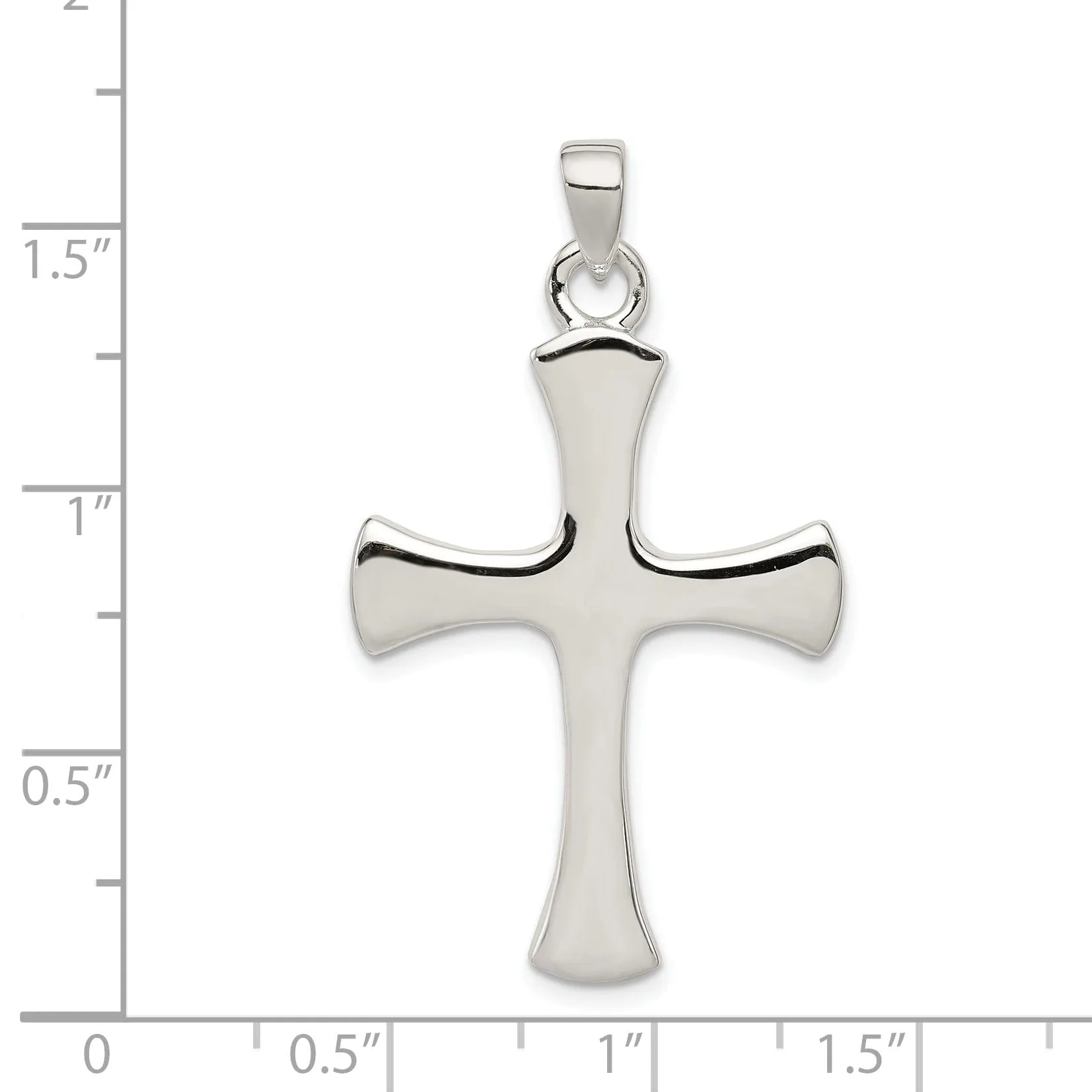 Sterling Silver Polished Finish Cross Pendant