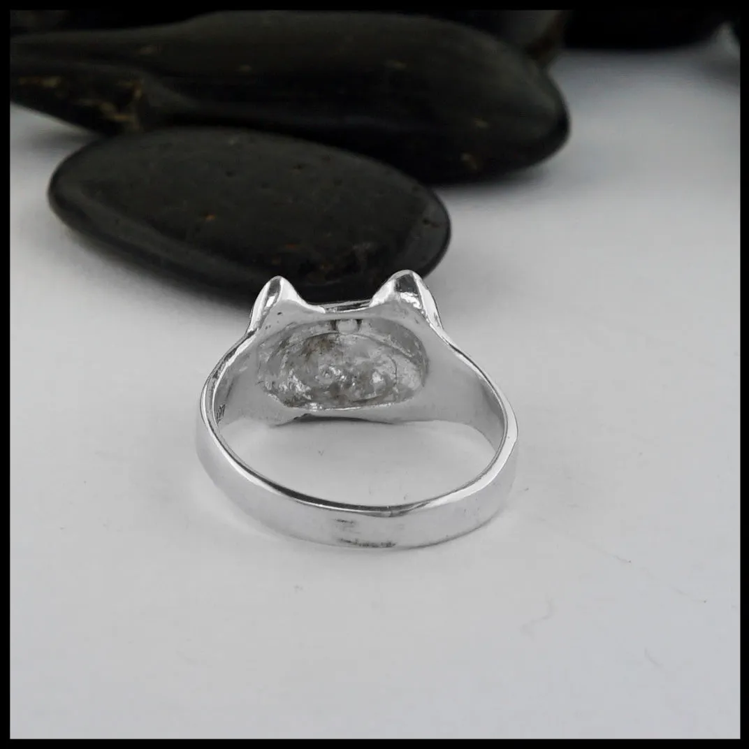 Sterling Silver Smooth Haired Cat Ring