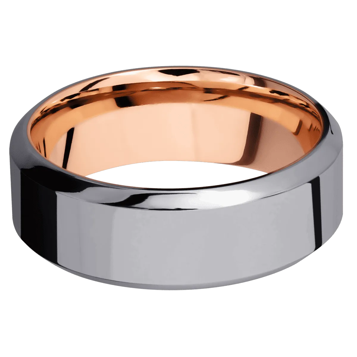 Tantalum with Polish , Polish Finish and 14K Rose Gold