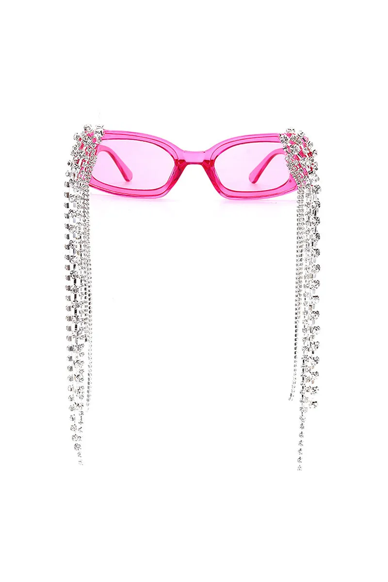 Thyria - Modern Luxury Rhinestone Chi Rectangle Women's Sunglasses