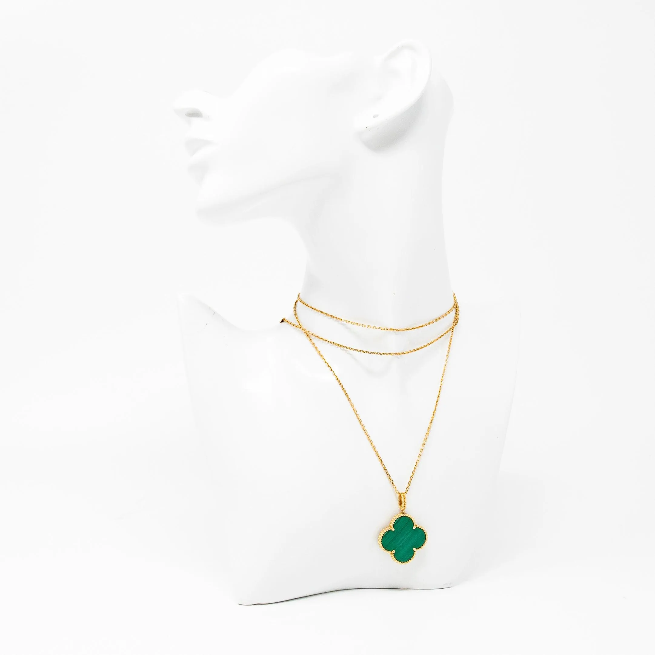 Van Cleef & Arpels 18k Malachite Magic Alhambra Necklace