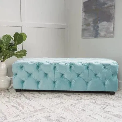 Wide Tufted Modern Bench For Living Room