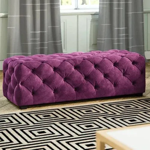 Wide Tufted Modern Bench For Living Room