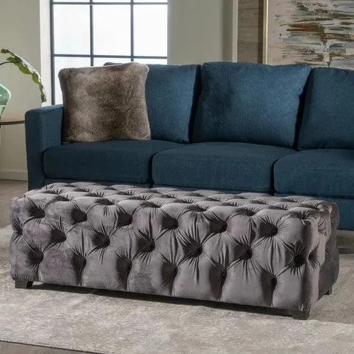 Wide Tufted Modern Bench For Living Room