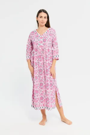 Women Pink Combo Nightgown